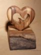 Unikat Kunstobjekt Herz mit Sockel aus gestockter Buche